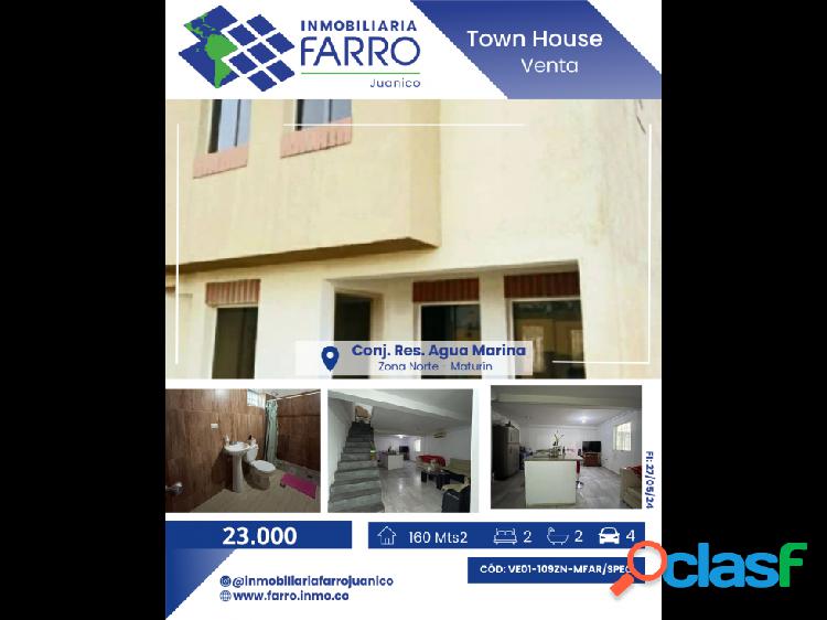 SE VENDE TOWN HOUSE EN CONJ.RES.AGUA MARINA