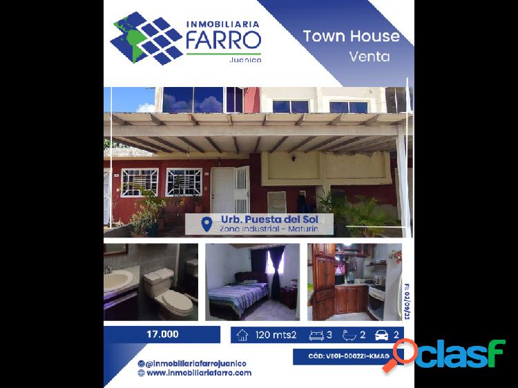 SE VENDE TOWN HOUSE URB.PUESTA DEL SOL MATURIN