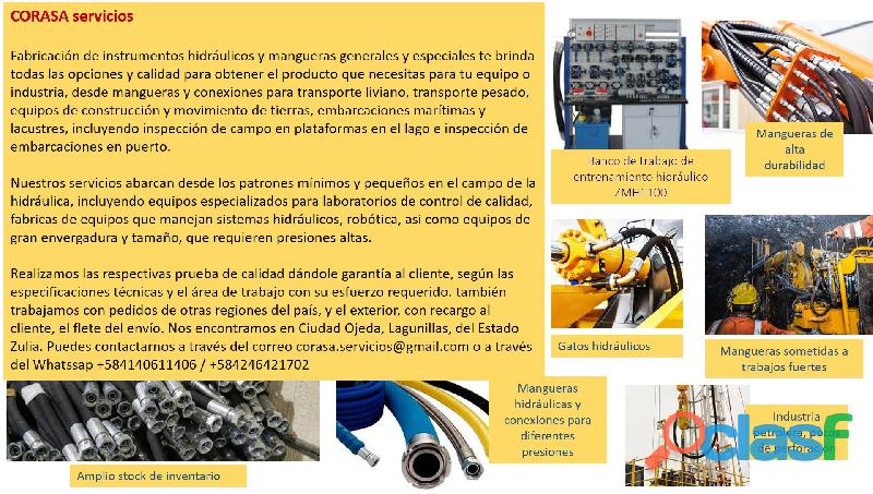 Servicios Hidraulicos, fabricacion de mangueras y conexiones