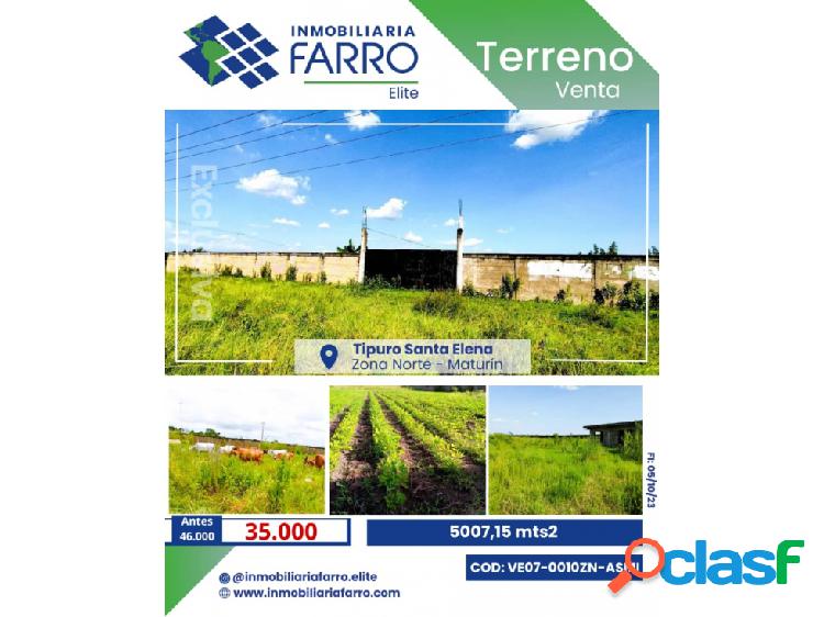 TERRENO EN VENTA, SECTOR TIPURO SANTA ELENA VE07-0010ZN-ASMI