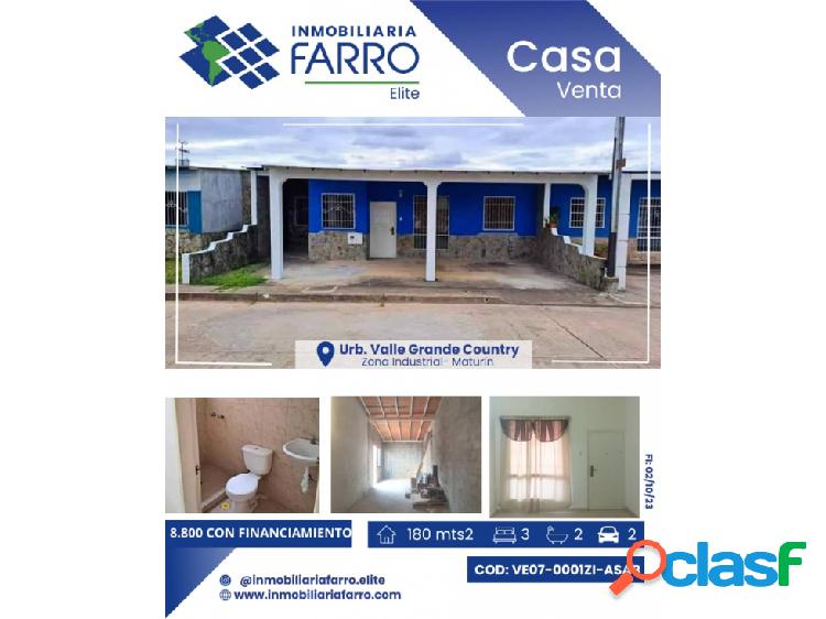 VENDE CASA EN URB VALLE GRANDE COUNTRY VE07-0001ZI-ASAB