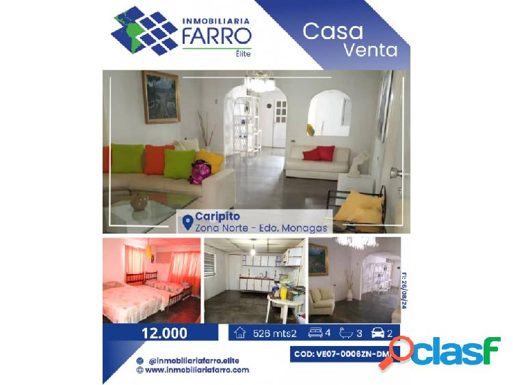 SE VENDE CASA EN CARIPITO EDO MONAGAS VE07-0006ZN-DMIL