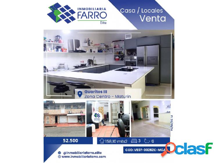 SE VENDE CASA EN LO GUARITOS III ZONA CENTRO MATURIN