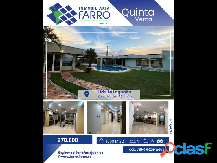 SE VENDE QUINTA EN LA URB. LA LAGUNITA VE11-0002ZN-WGON