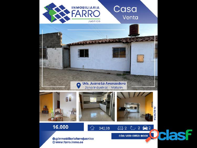 SE VENDE CASA EN URB. JUANA LA AVANZADORA VE01-0011ZI-RCOR