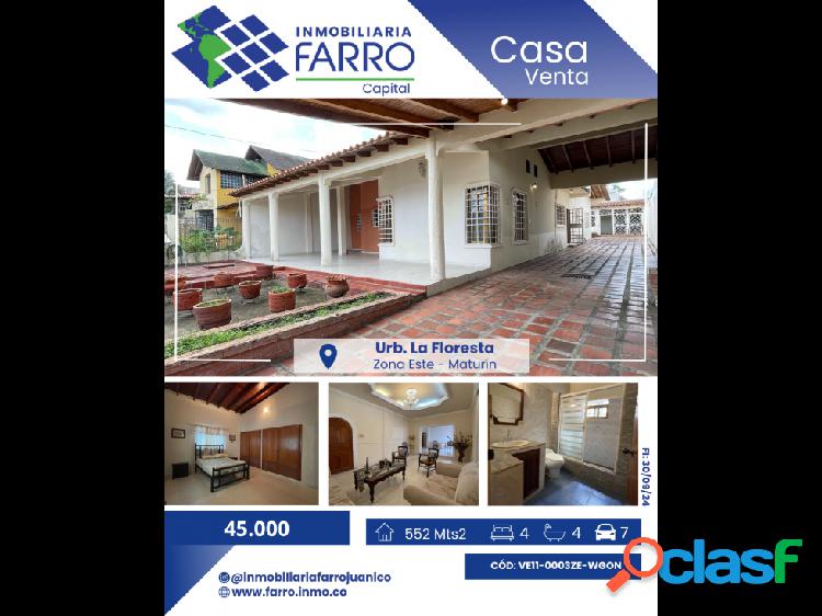 SE VENDE CASA EN URB. LA FLORESTA, JUANICO VE11-0003ZE-WGON