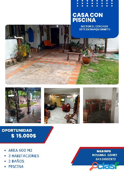 VENDO CASA CON PISCINA